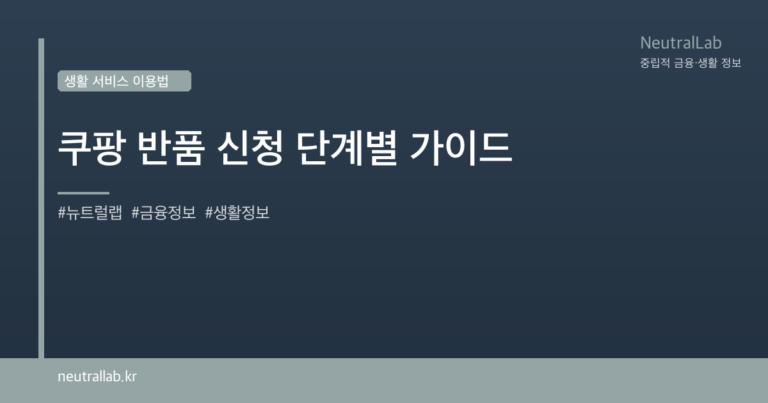 쿠팡 반품 신청 단계별 가이드 card image