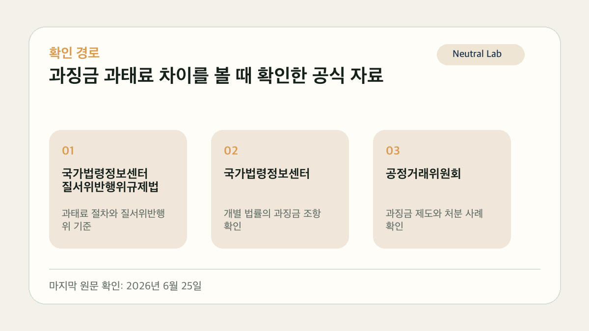 과징금 과태료 차이, 돈 내는 처분이 다 같은 건 아닙니다 공식 자료 확인 경로