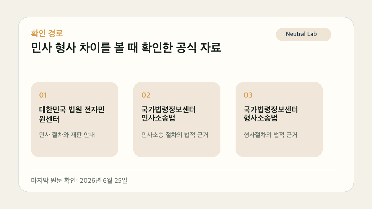 민사 형사 차이, 고소 전에 먼저 나눠볼 기준 공식 자료 확인 경로