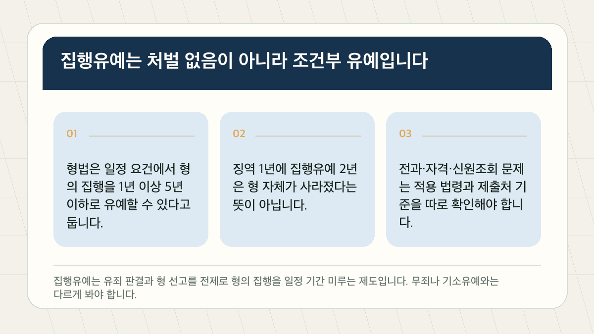 집행유예 뜻 전과 기록과 기간 기준 정리 핵심 확인 도표