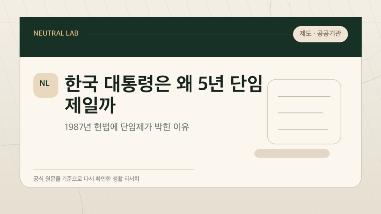 한국 대통령은 왜 5년 단임제일까 — 1987년 헌법에 단임제가 박힌 이유 대표 이미지