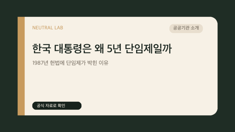 한국 대통령은 왜 5년 단임제일까 — 1987년 헌법에 단임제가 박힌 이유 대표 이미지