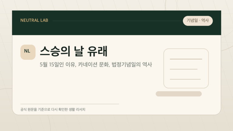 스승의 날 유래 — 5월 15일인 이유, 카네이션 문화, 법정기념일의 역사 대표 이미지